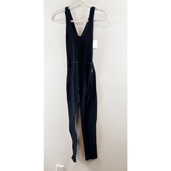 Free People Movement Free Throw Ribbed Onsie Jumpsuit Black Small - Picture 9 of 12